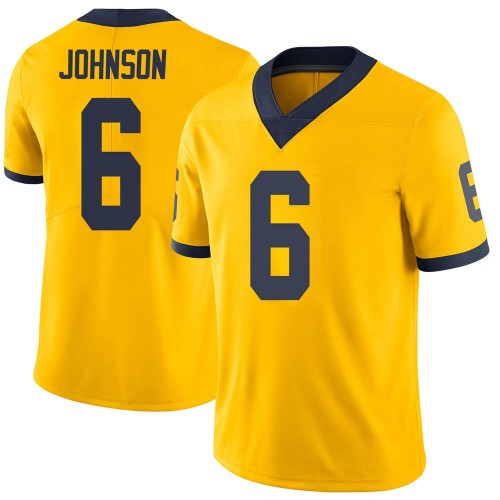 Cornelius Johnson Michigan Wolverines Youth NCAA #6 Maize Limited Brand Jordan College Stitched Football Jersey TGY6054SJ